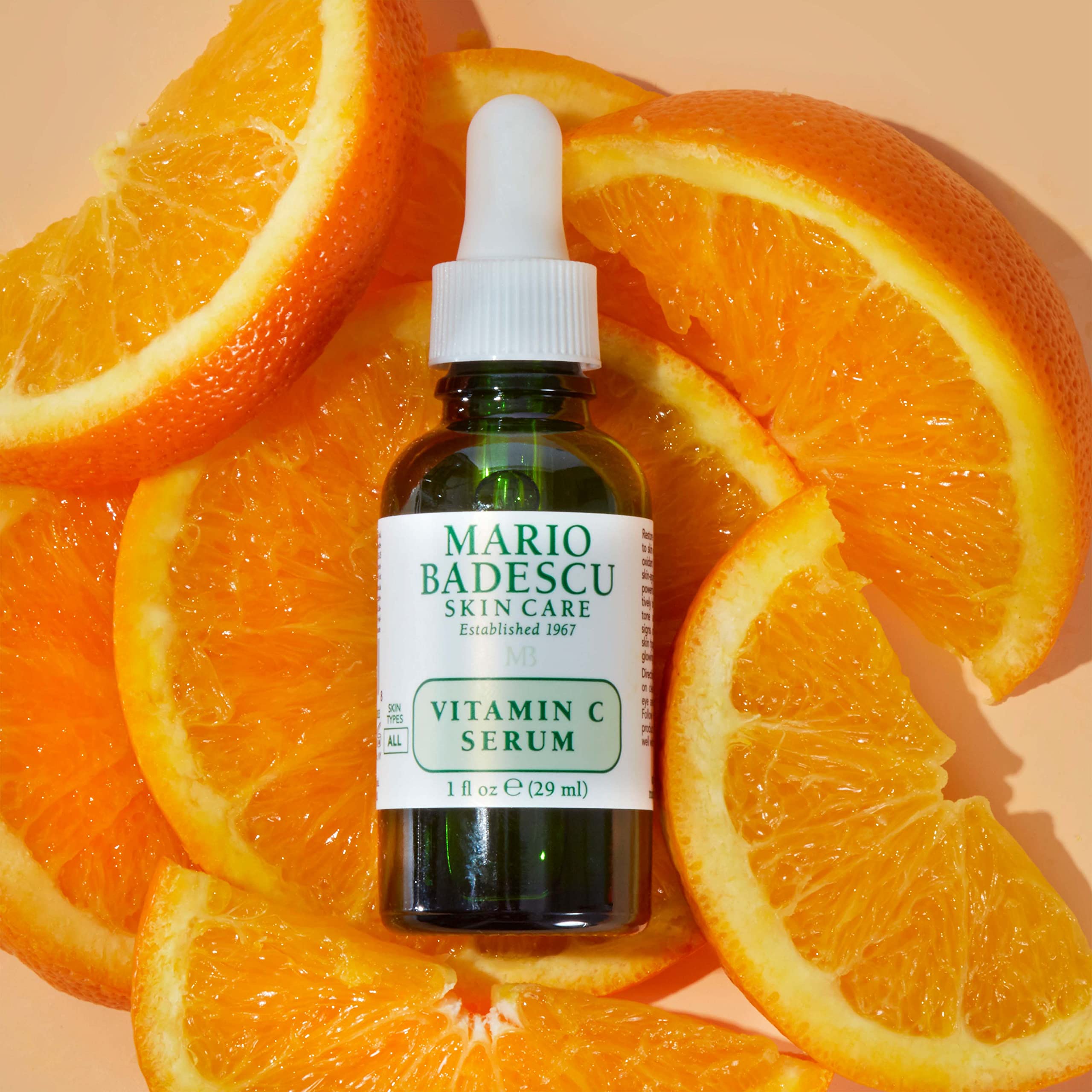 Mario Badescu on a bathroom vanity in a lifestyle scene suggesting a simple nightly routine