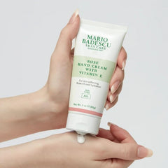 Mario Badescu ingredient label close-up, displays Vitamin E and glycerin presence