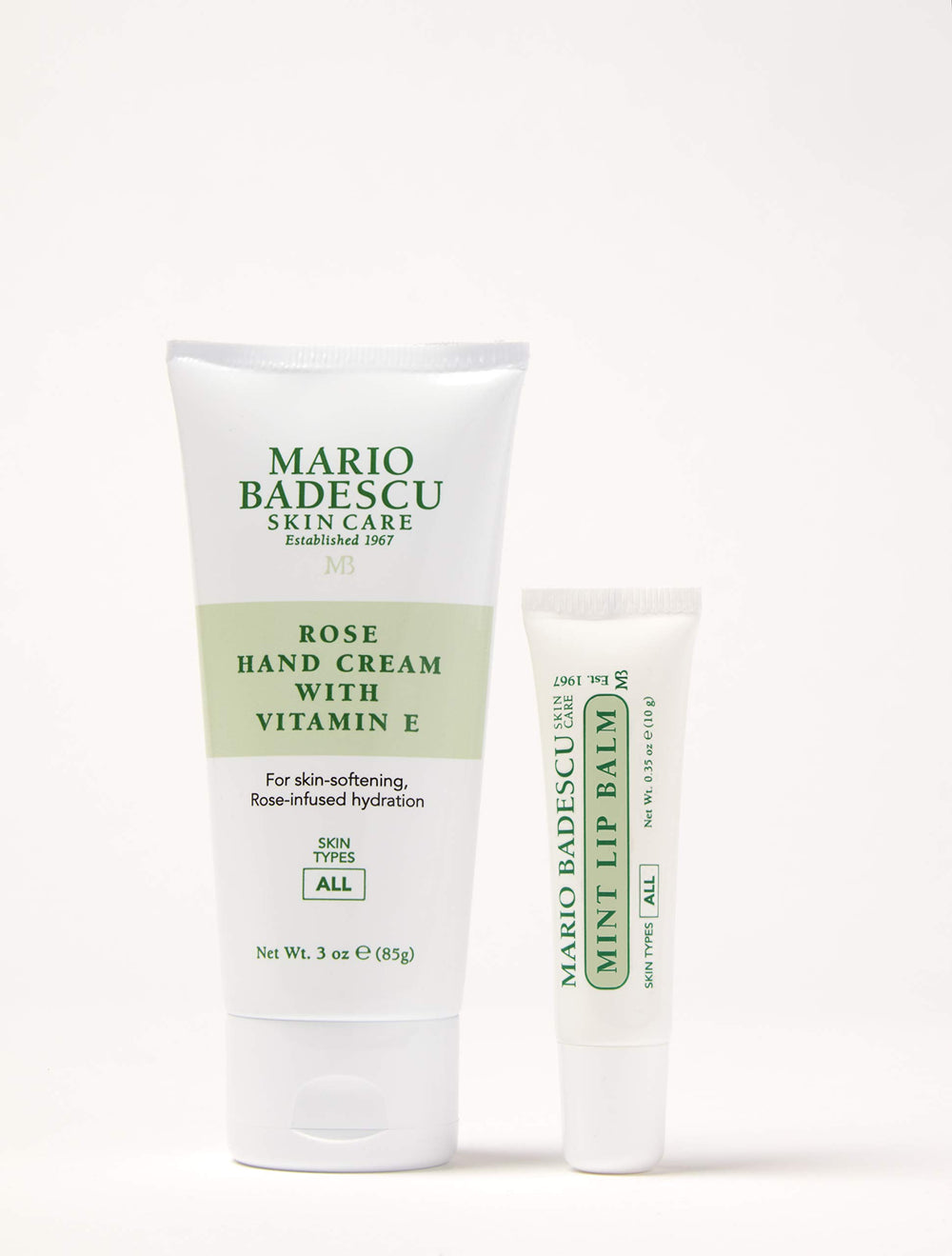 Mario Badescu tube next to everyday items for scale, highlights travel-friendly size