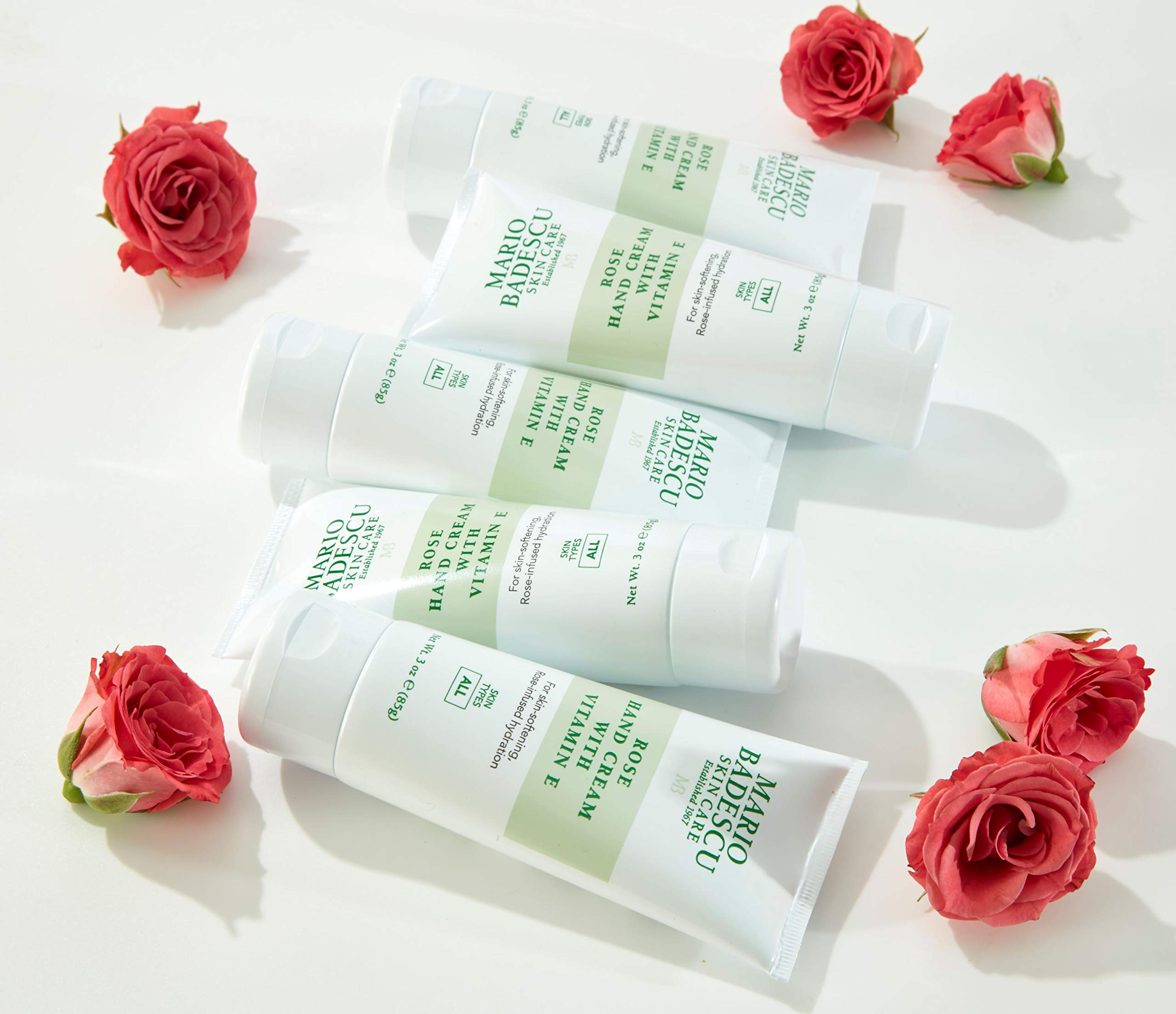 Mario Badescu hand cream being spread on skin, shows fast absorption benefit