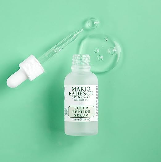 Mario Badescu dropper dispensing serum, illustrating easy controlled application