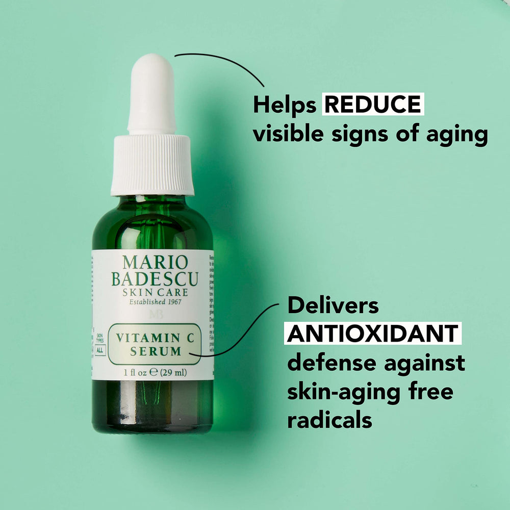 Mario Badescu serum texture pouring to show lightweight consistency and fast absorption