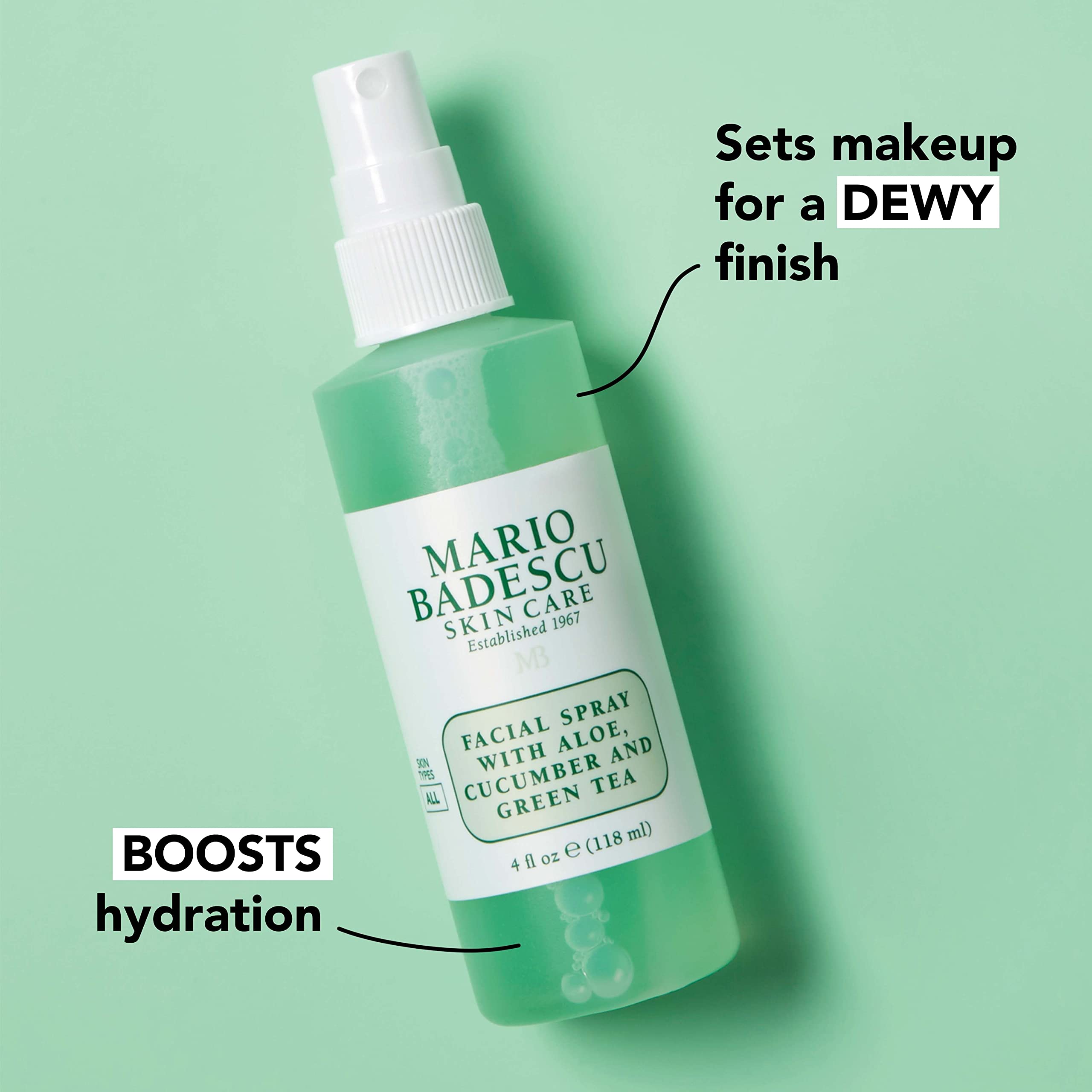 Mario Badescu texture droplet on skin highlighting quick-absorbing hydration