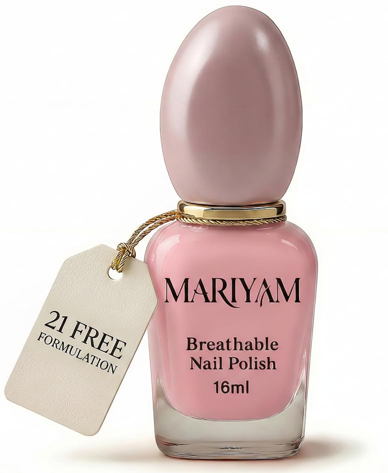Mariyam front packaging pink 16ml showing elegant polish and benefit of purity