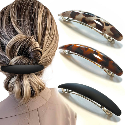 Markuii front pack showing three barrettes and easy styling benefit