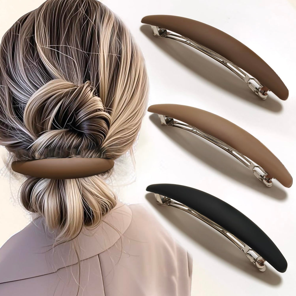 Markuii front view of the large barrette showing clean matte finish and secure hold