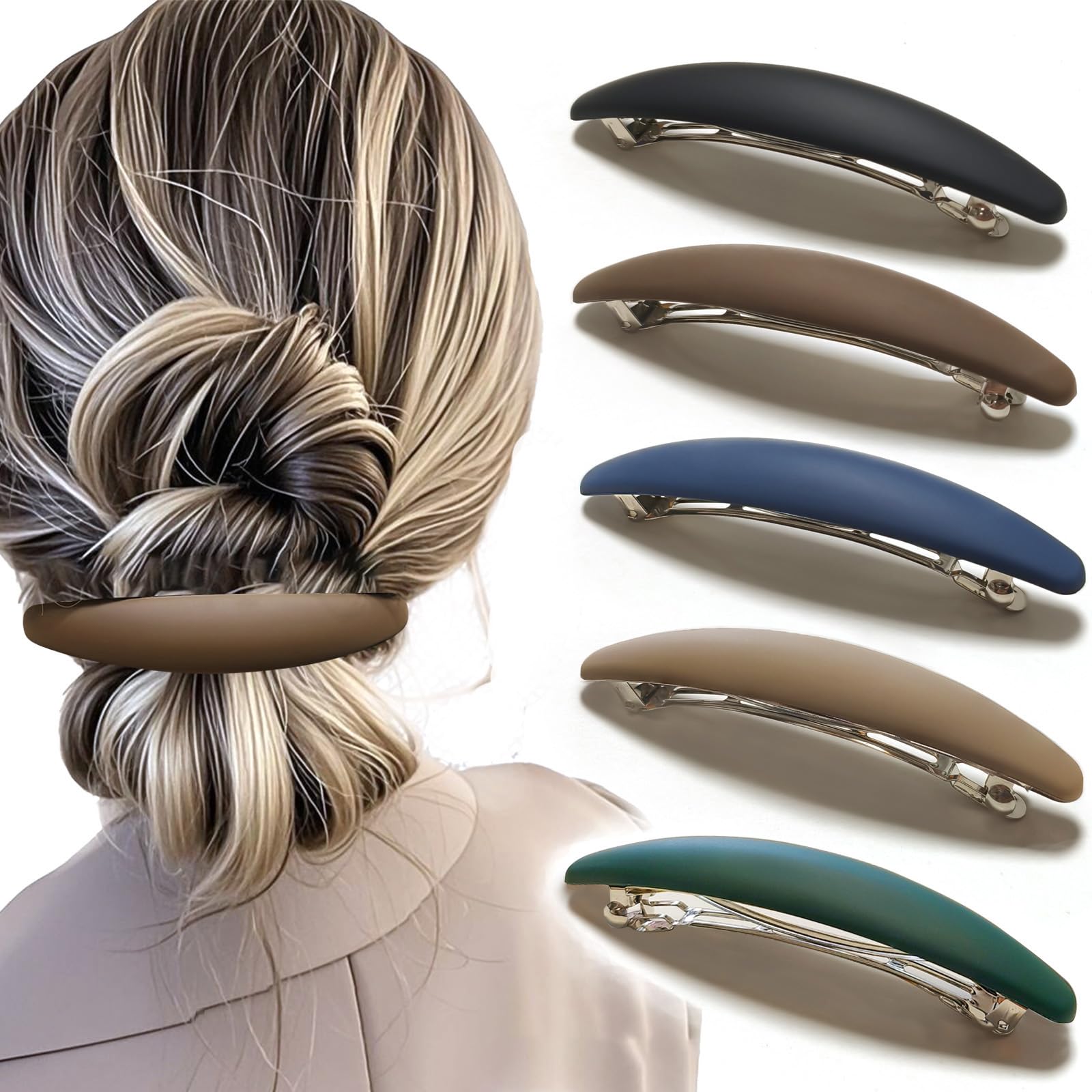 Markuii front view matte pack showing five neutral clips and reliable styling