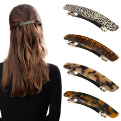 Markuii front view tortoise barrette showing elegant finish and secure hold