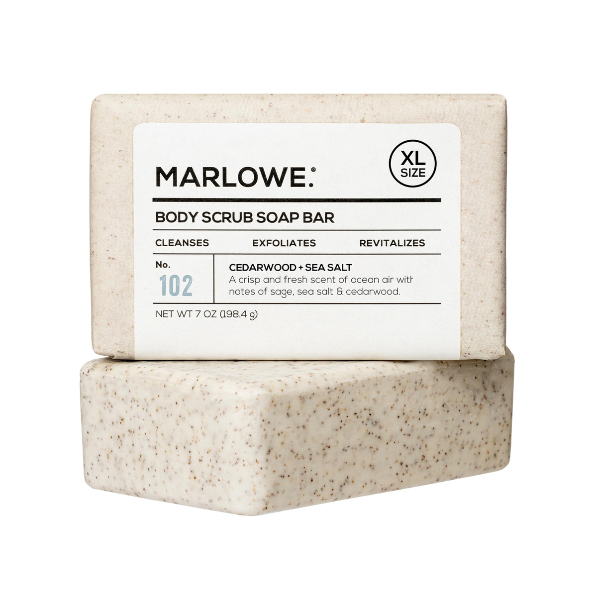 MARLOWE. front packaging showing scent and size, highlights longevity
