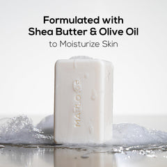 MARLOWE. lather in hand demonstrating creamy hydration benefit