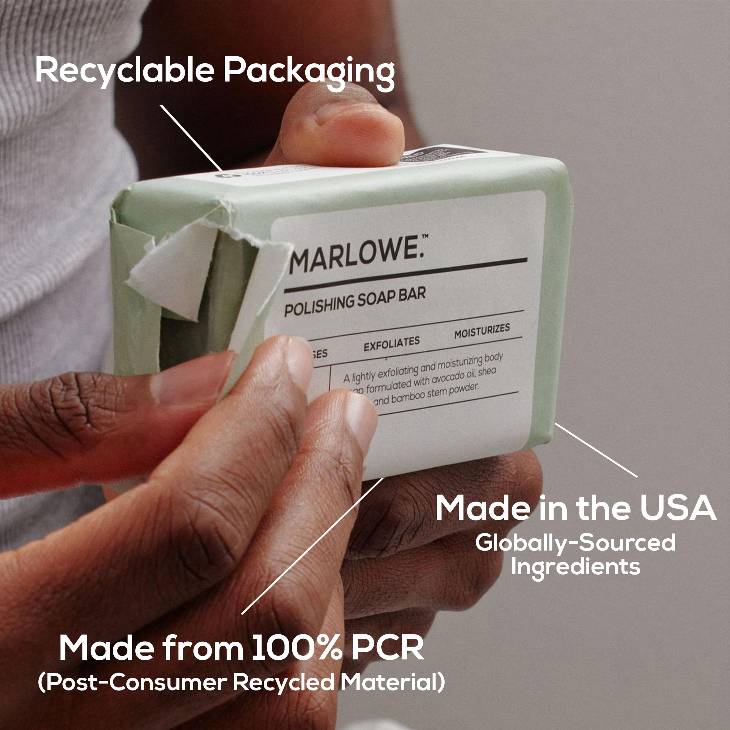 MARLOWE. shower shelf lifestyle shot conveying fresh scent and daily routine benefit
