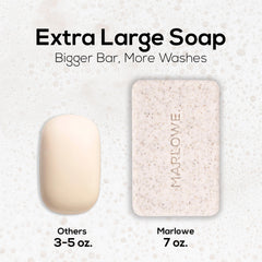 MARLOWE. bar next to No. 002 Body Lotion suggesting scent layering and hydration