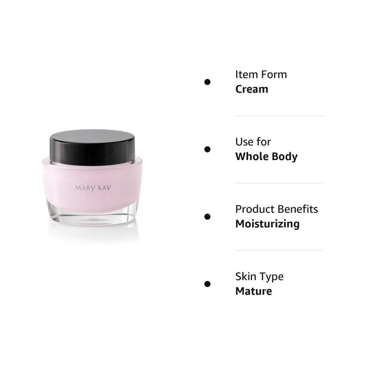 Mary Kay cream texture close-up on fingertip highlighting rich hydration and smooth finish