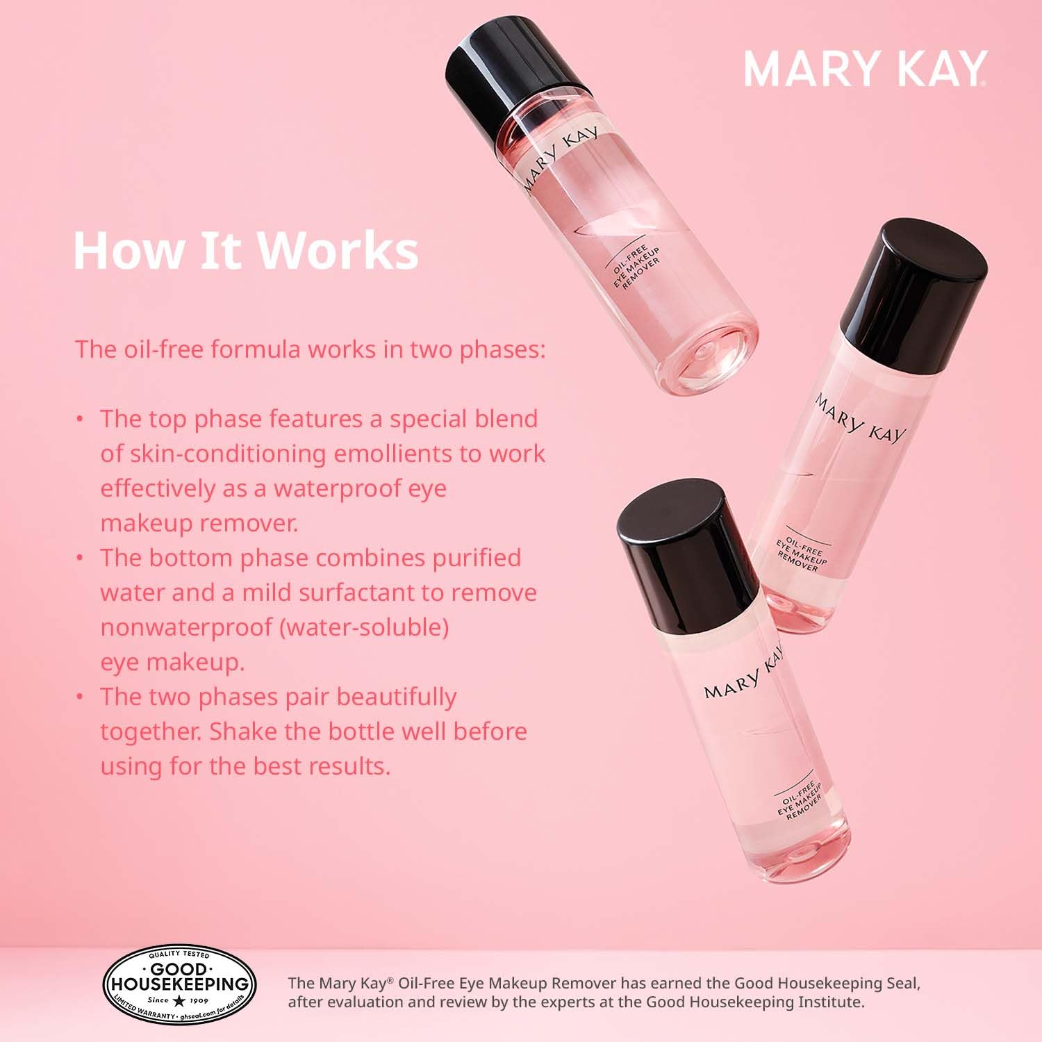 Mary Kay bottle held in hand showing travel-friendly 3.75 fl oz size