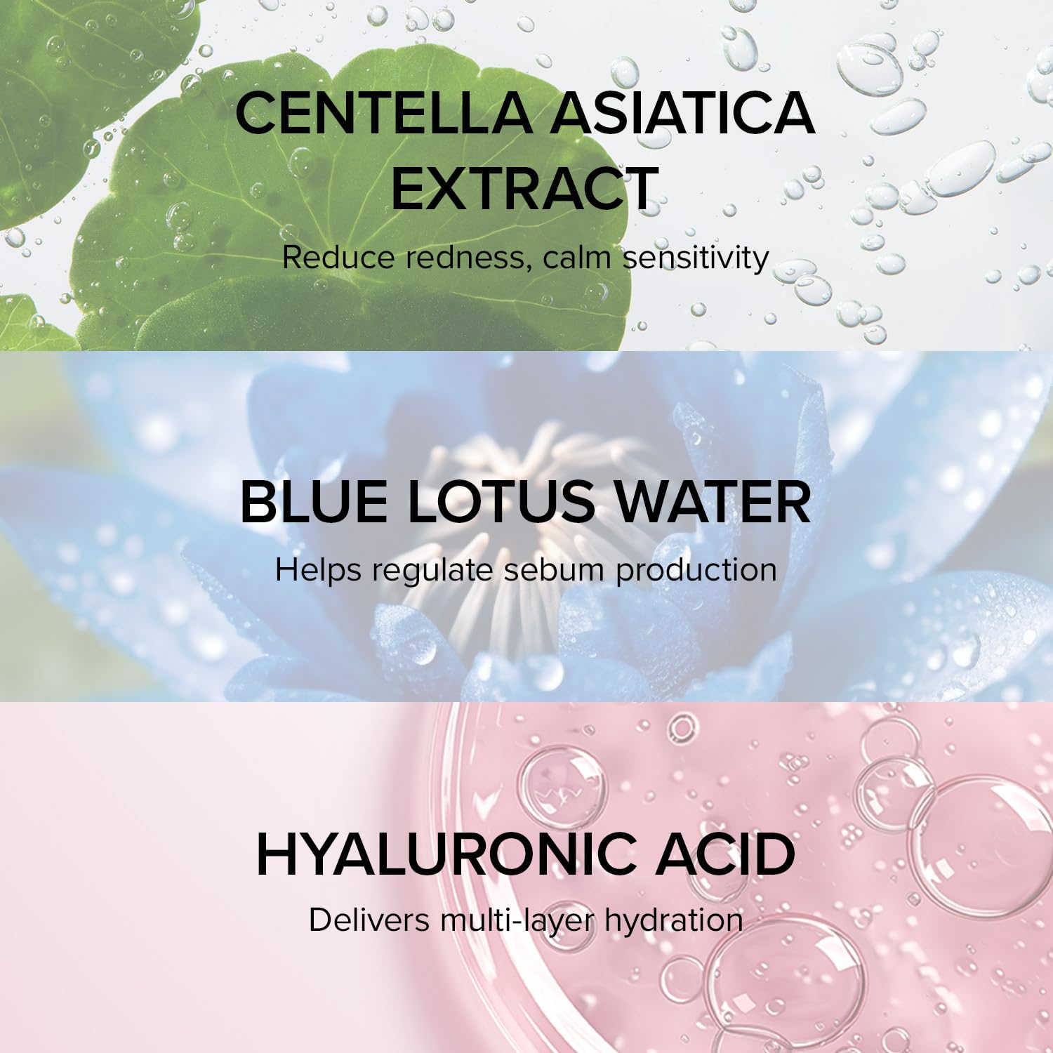 Mary&May droplet on hand demonstrating quick absorption and hydration