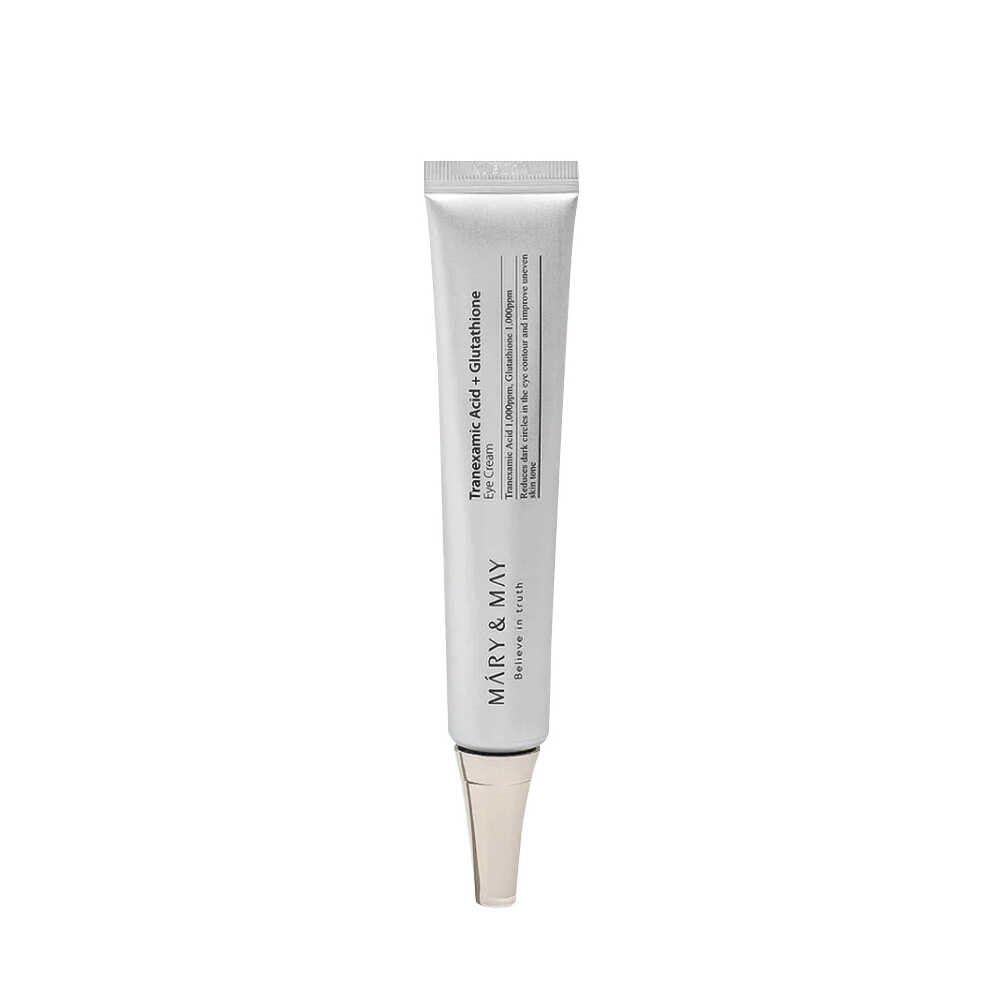 Mary&May jar front view shows compact brightening eye cream and brand clarity