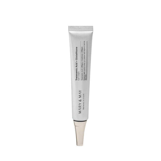 Mary&May jar front view shows compact brightening eye cream and brand clarity