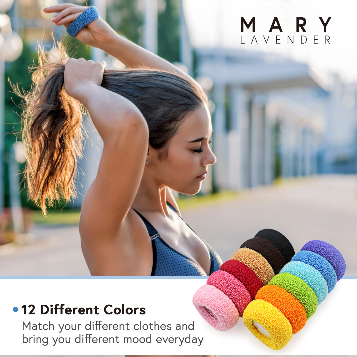 marylavender hair ties next to ruler for size and stretch comparison