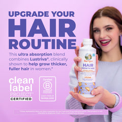 MaryRuth's label close-up highlighting Lustriva and biotin information