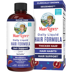 MARYRUTH'S front bottle view showing product and benefit for hair density