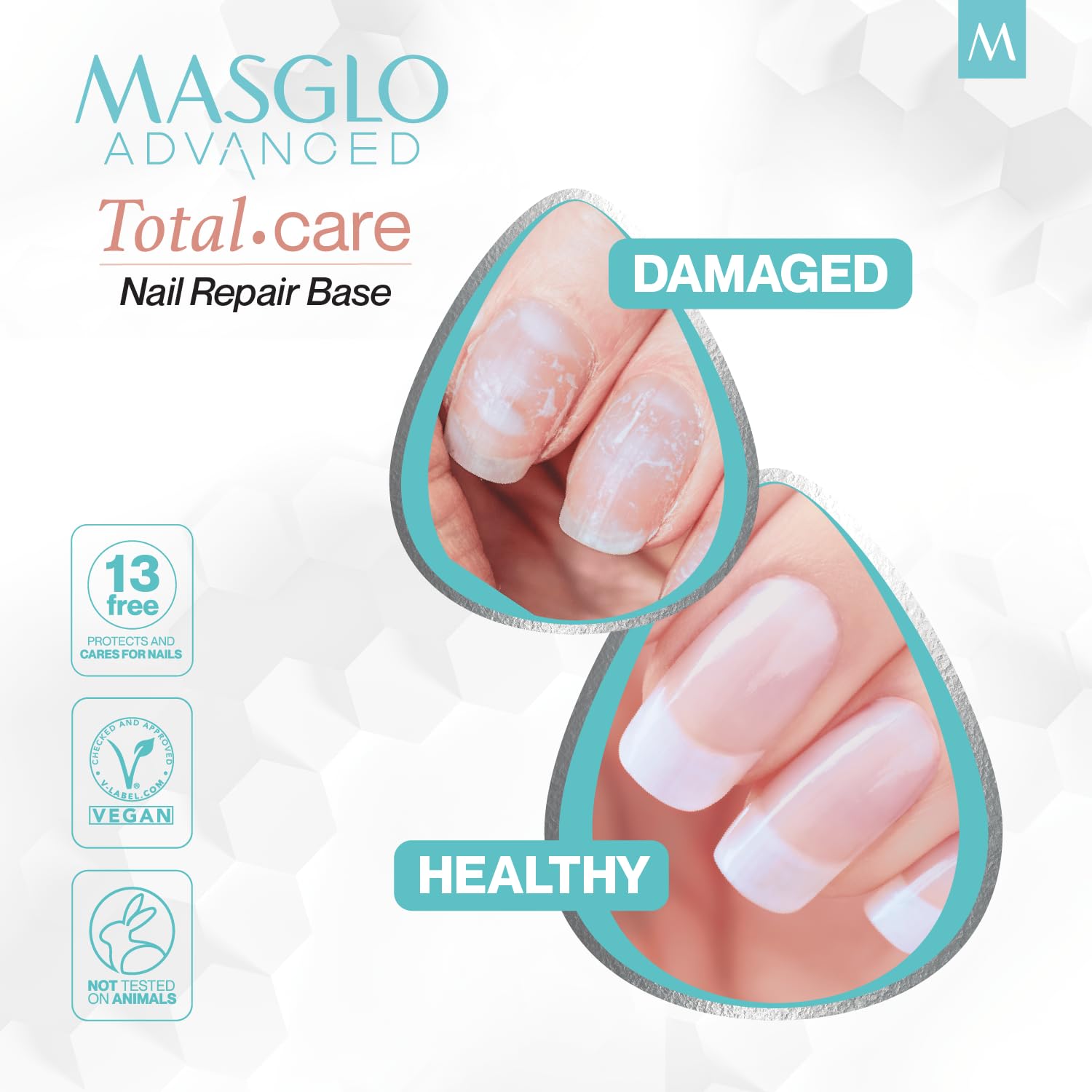 MASGLO formula texture closeup highlighting fast‑dry glossy consistency