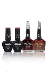 MASGLO kit front packaging showing Scarlet Charm shades and ingredients benefits