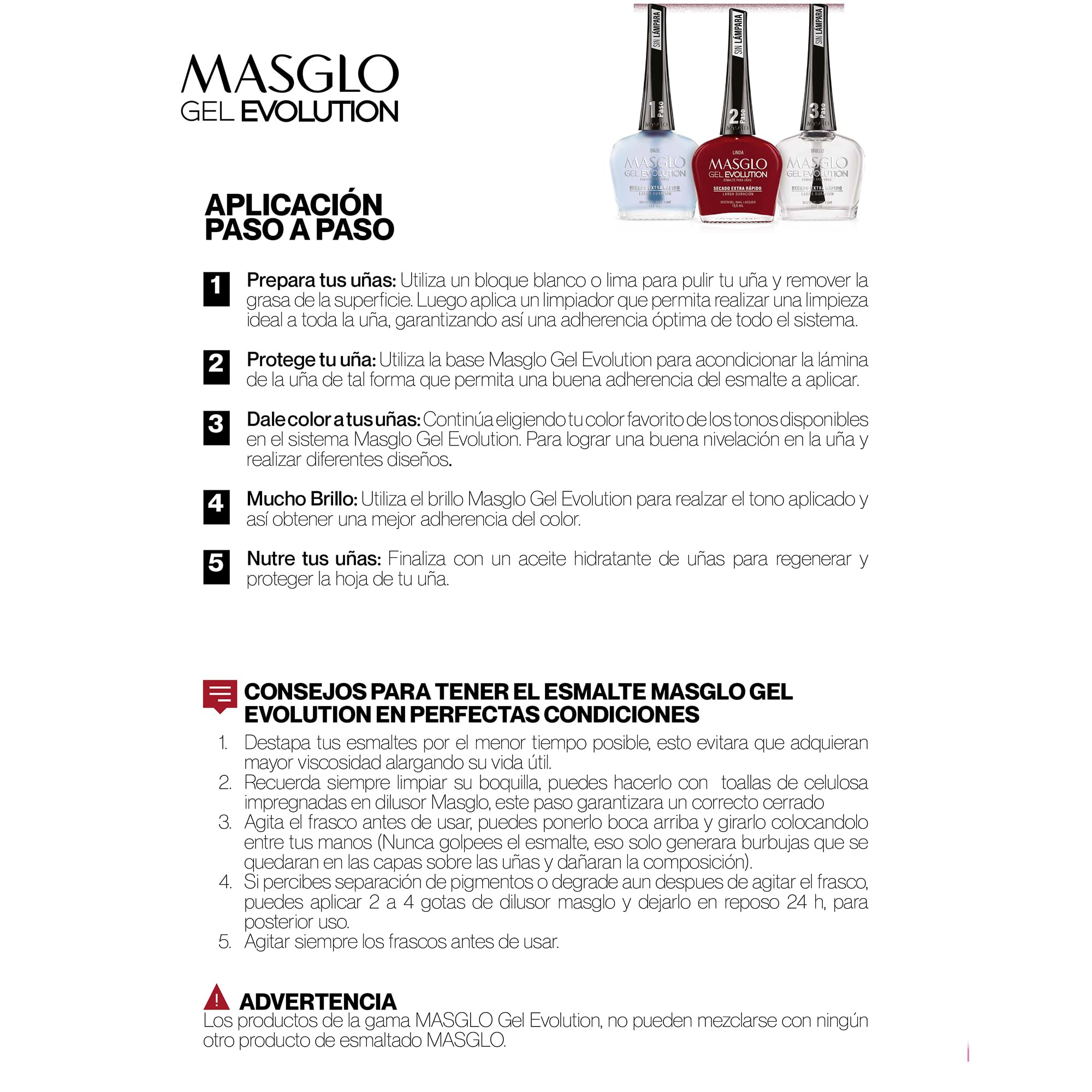 MASGLO size scale comparison with hand showing compact 13.5ml bottles