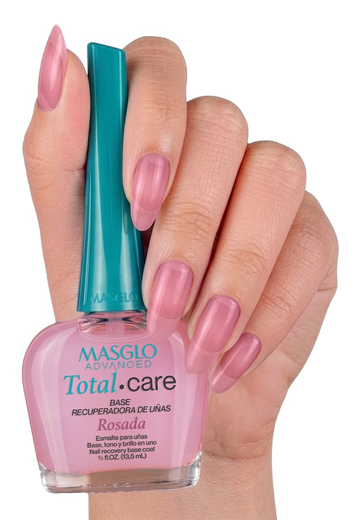 MASGLO subtle pink swatch on nail displaying natural tint and smooth finish