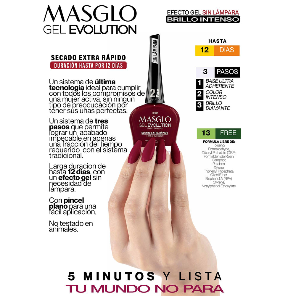 MASGLO polish texture close-up highlighting smooth high-gloss finish