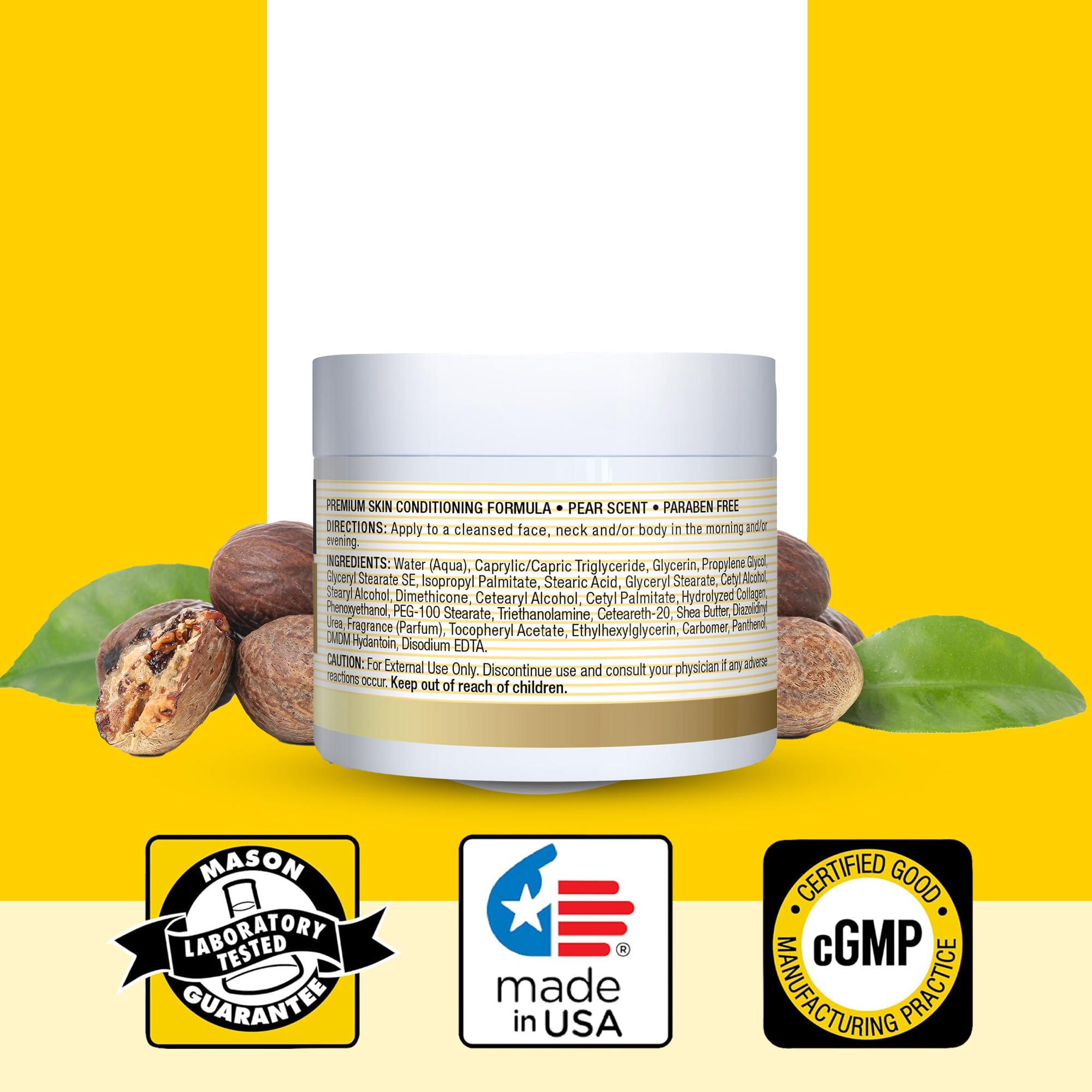 MASON NATURAL label close-up listing clean ingredients for reassurance and transparency