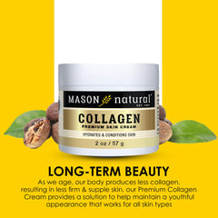 MASON NATURAL applying to neck and décolletage supports firmer looking skin and even tone