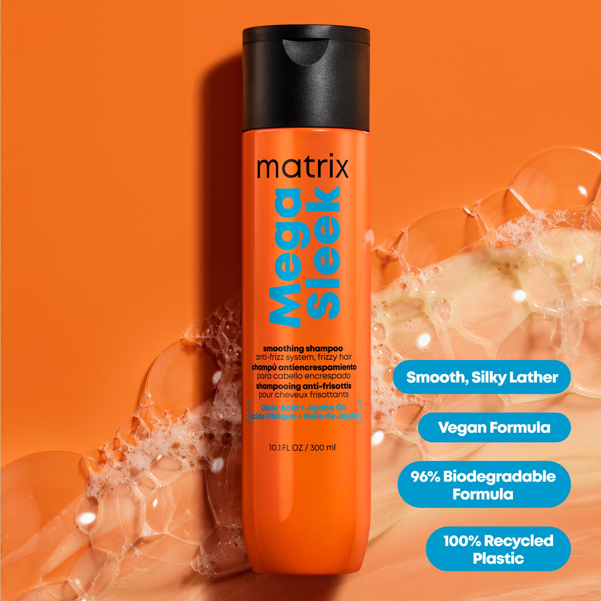 Matrix shampoo in a shower scene with steam showing indulgent salon at-home benefit