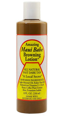 Maui Babe lotion texture closeup on skin showing creamy consistency for smooth application benefit