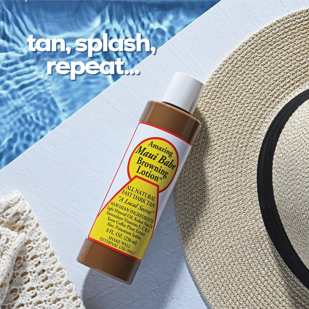 Maui Babe lotion texture swirl showing smooth consistency for even spread