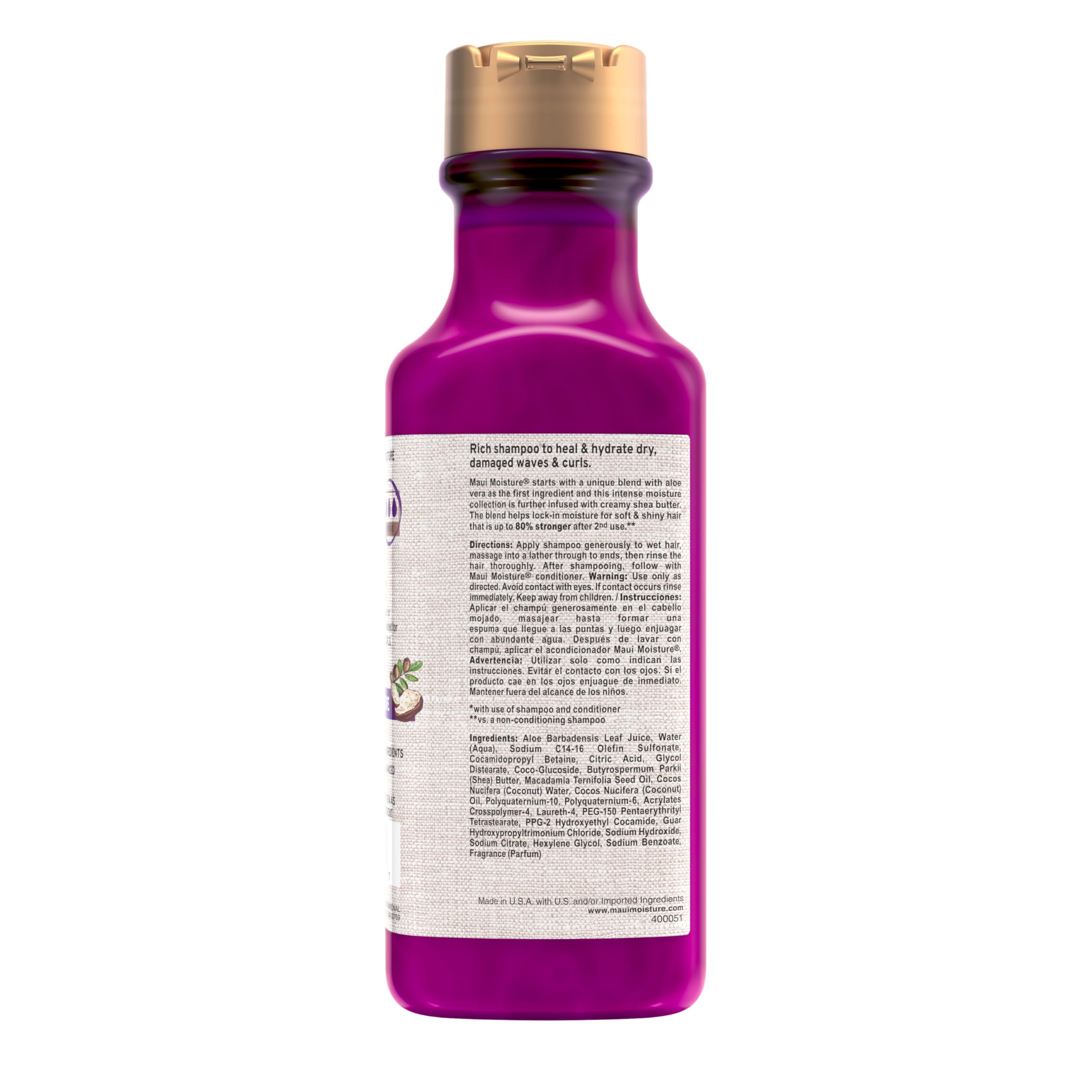Maui Moisture back label close-up showing ingredient transparency benefit