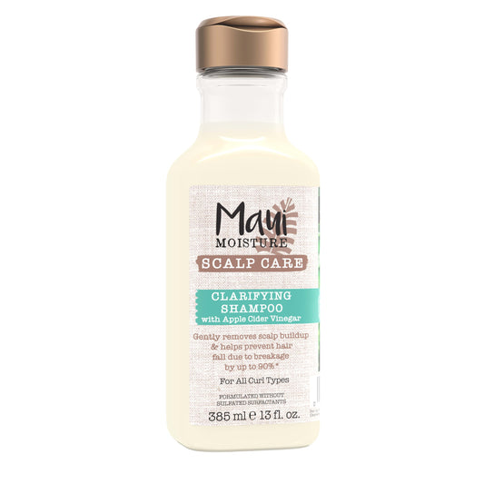 Maui Moisture front bottle showing product and calming scent benefits