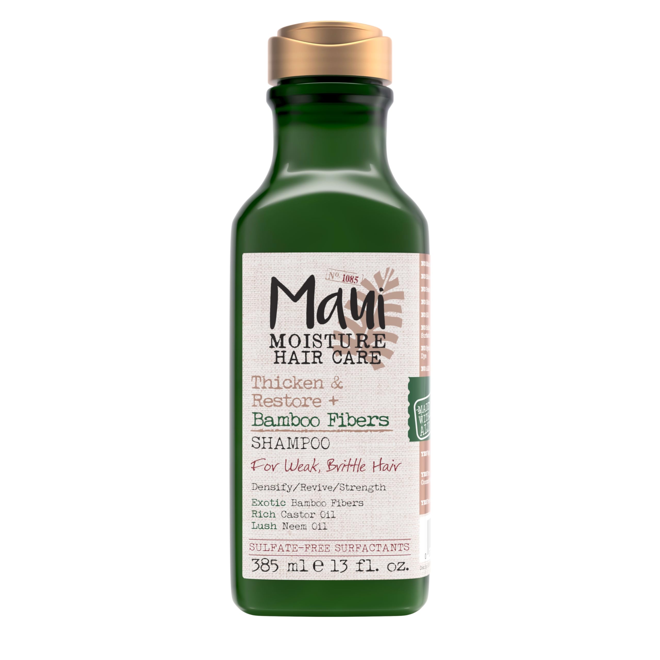 Maui Moisture front packaging showing bottle and label benefits