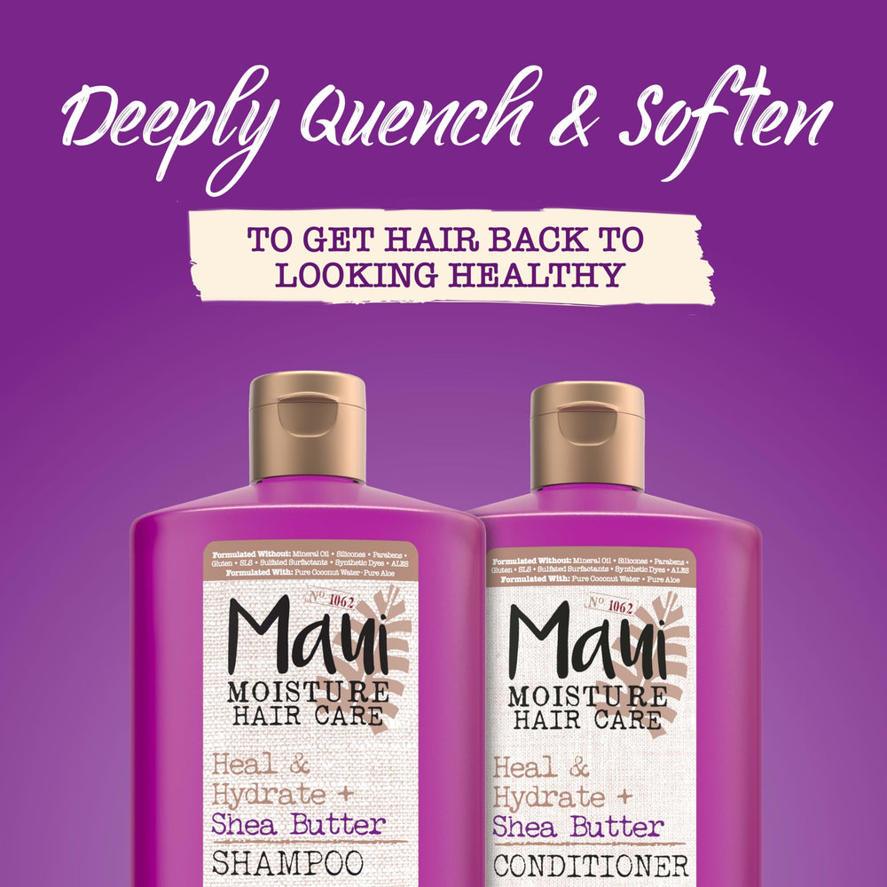 Maui Moisture shea coconut macadamia oils display highlighting nourishment