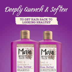 Maui Moisture shea coconut macadamia oils display highlighting nourishment