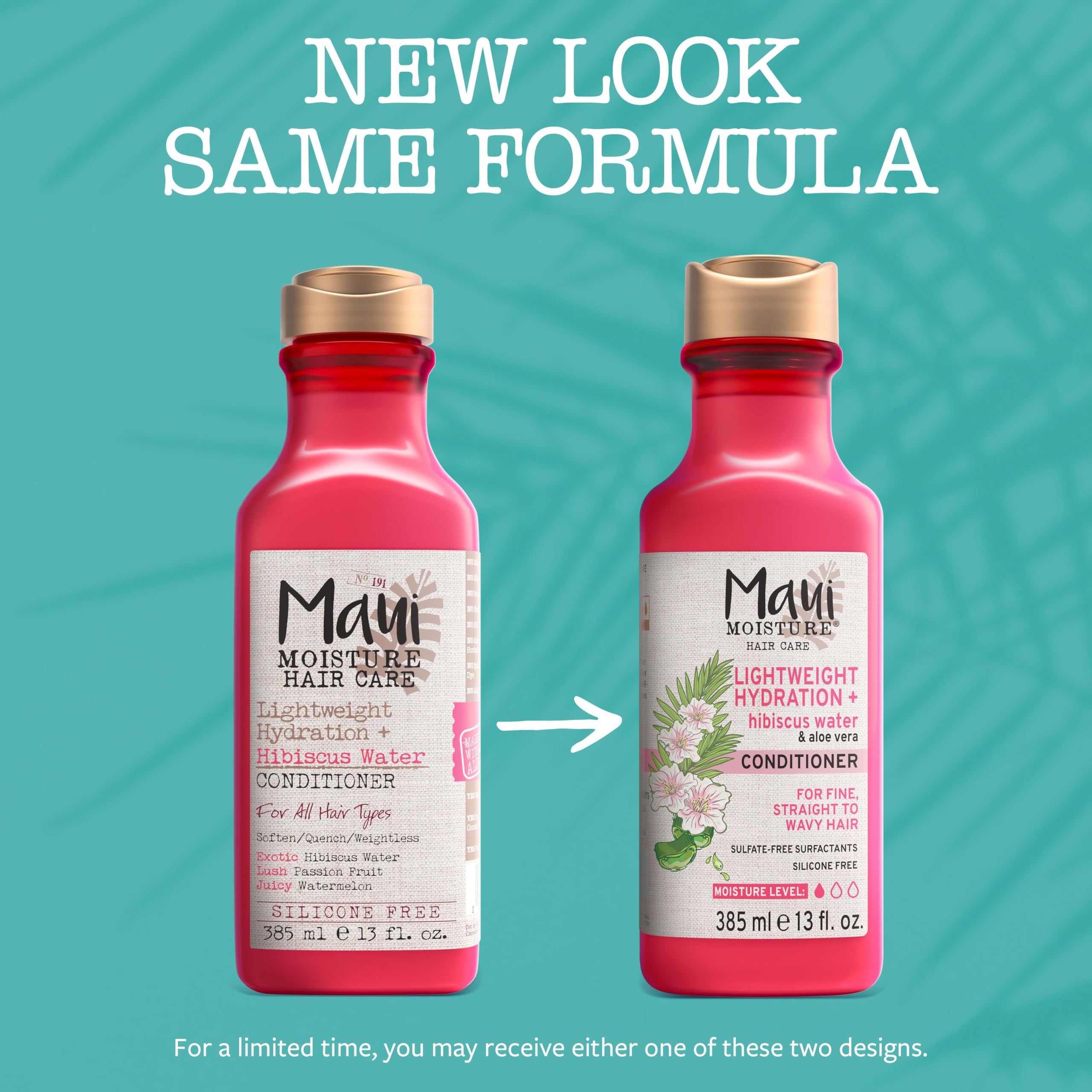 Maui Moisture pump and label detail highlighting vegan silicone-free formula