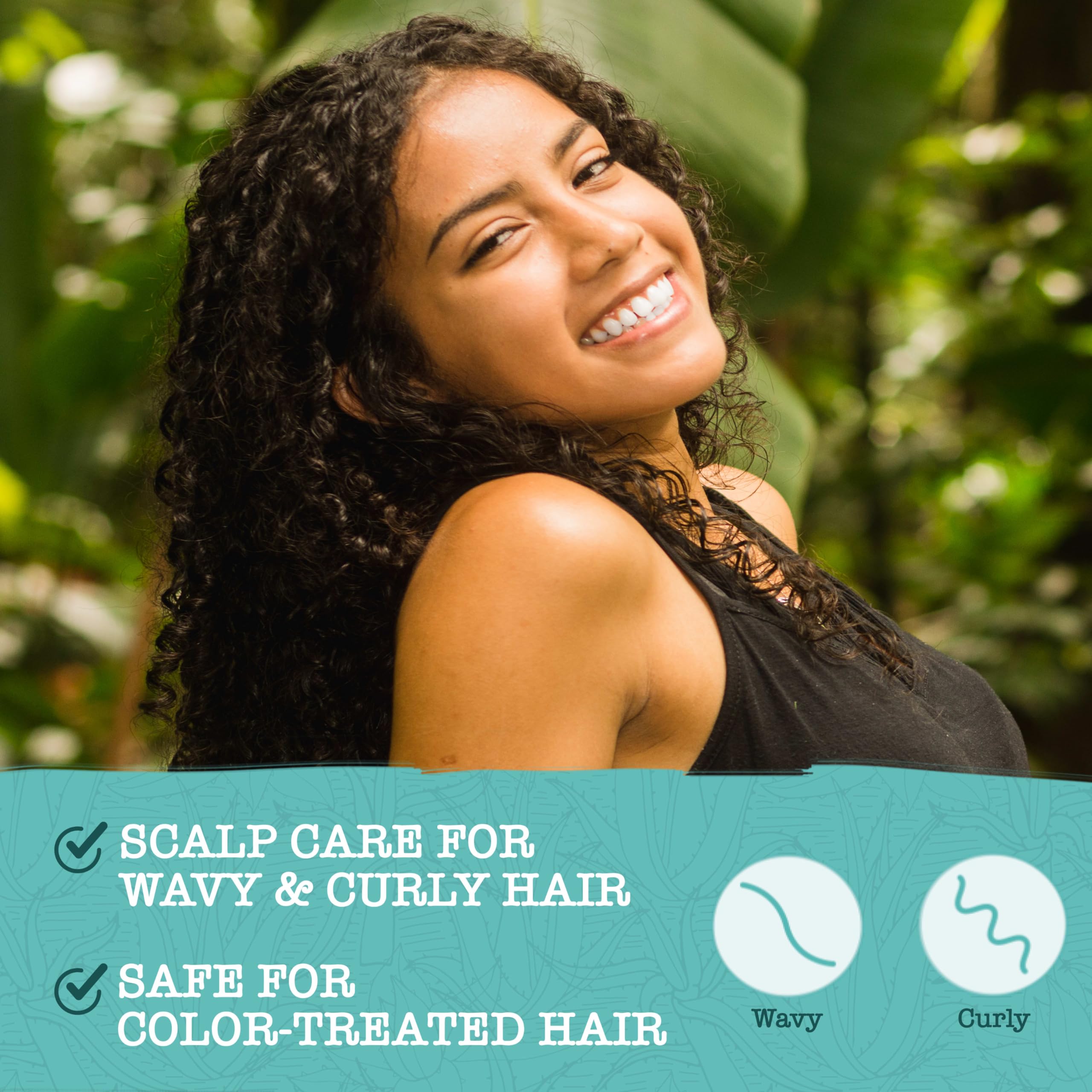 Maui Moisture serum droplet on scalp demonstrating soothing hydration effect