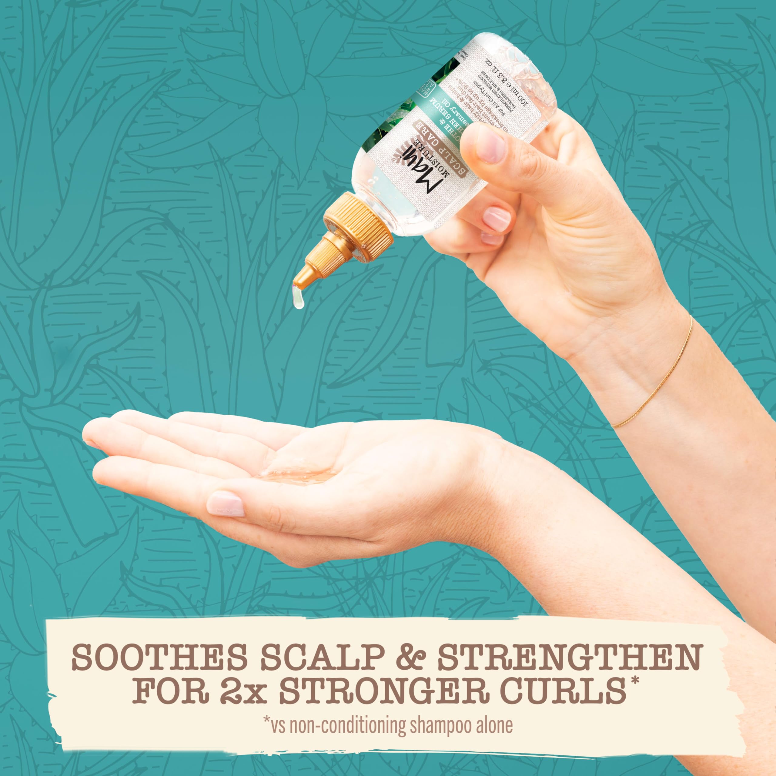 Maui Moisture size comparison with 3.3 fl oz bottle for portability benefit