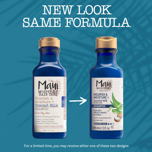 Maui Moisture shampoo pouring into hand with creamy lather for easy detangling