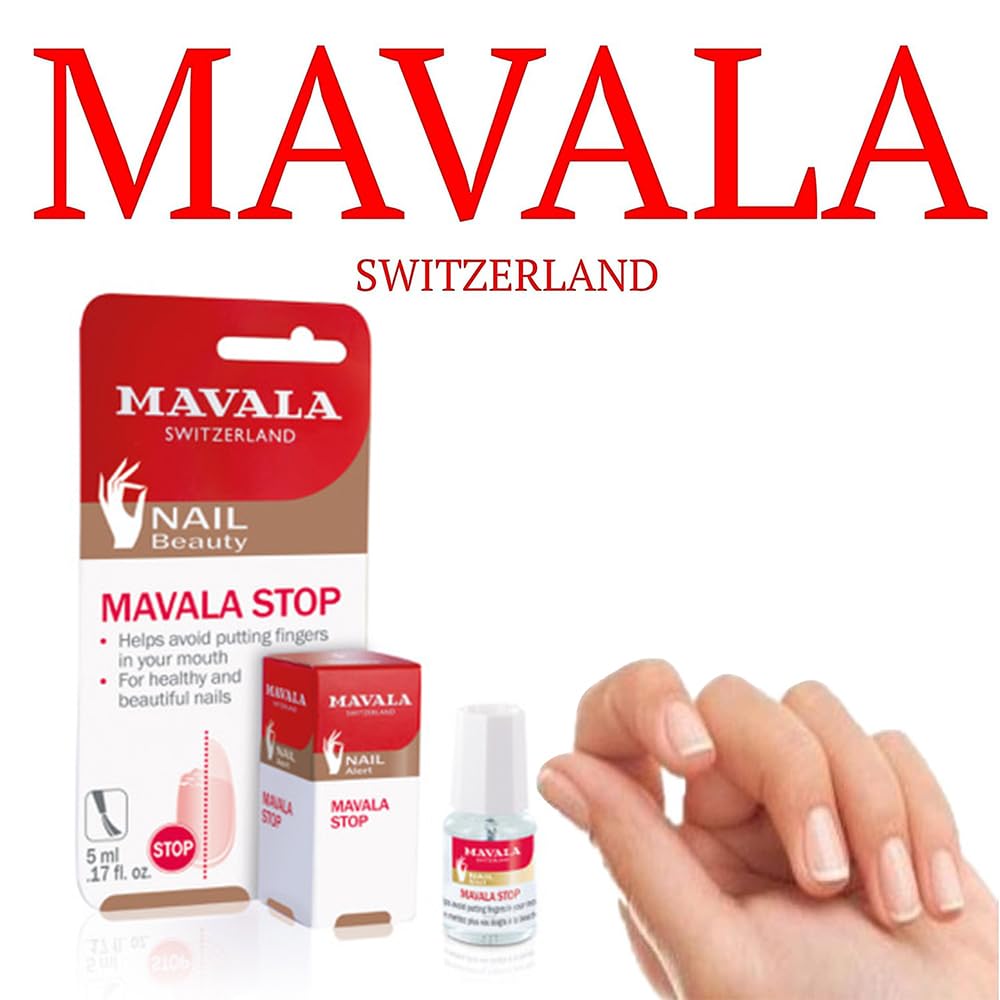 MAVALA brush applying clear coat to nail demonstrating easy application benefit
