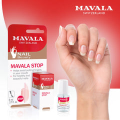 MAVALA label readable with ingredients list showing transparency and safety benefit