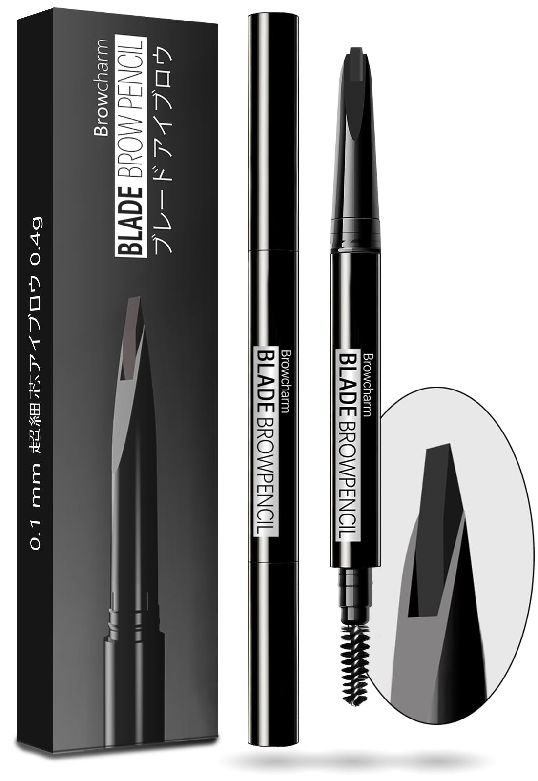 MAVENI front packaging showing compact brow pencil and benefits