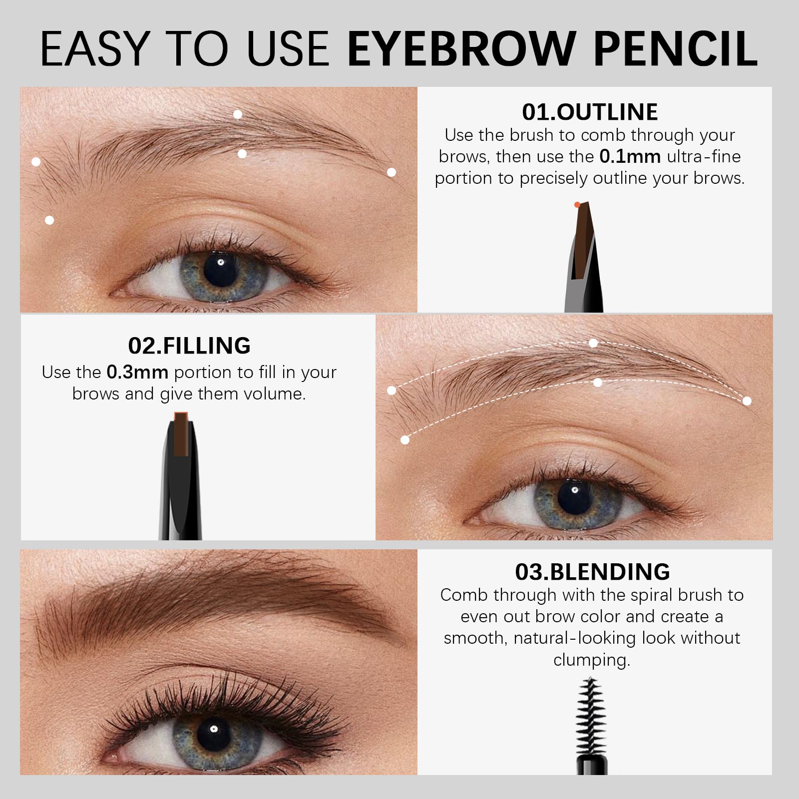 MAVENI spoolie blending action softens strokes for natural finish