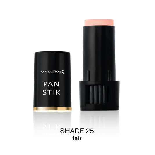 Max Factor Pan Stik twist-up detail highlighting easy, mess-free application benefit