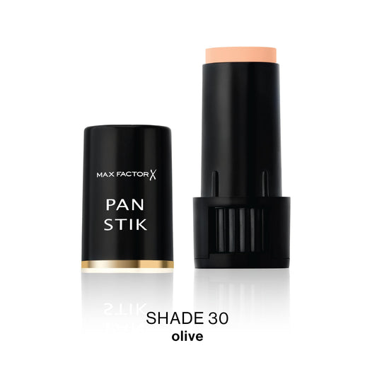 Max Factor Panstik stick texture close-up demonstrating creamy blendable finish benefit
