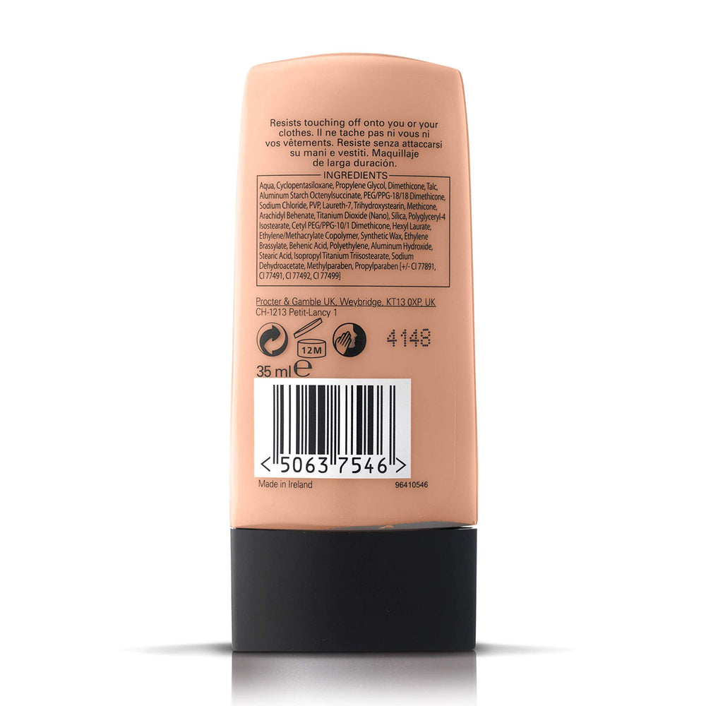 Max Factor texture close-up revealing smooth liquid consistency for even coverage